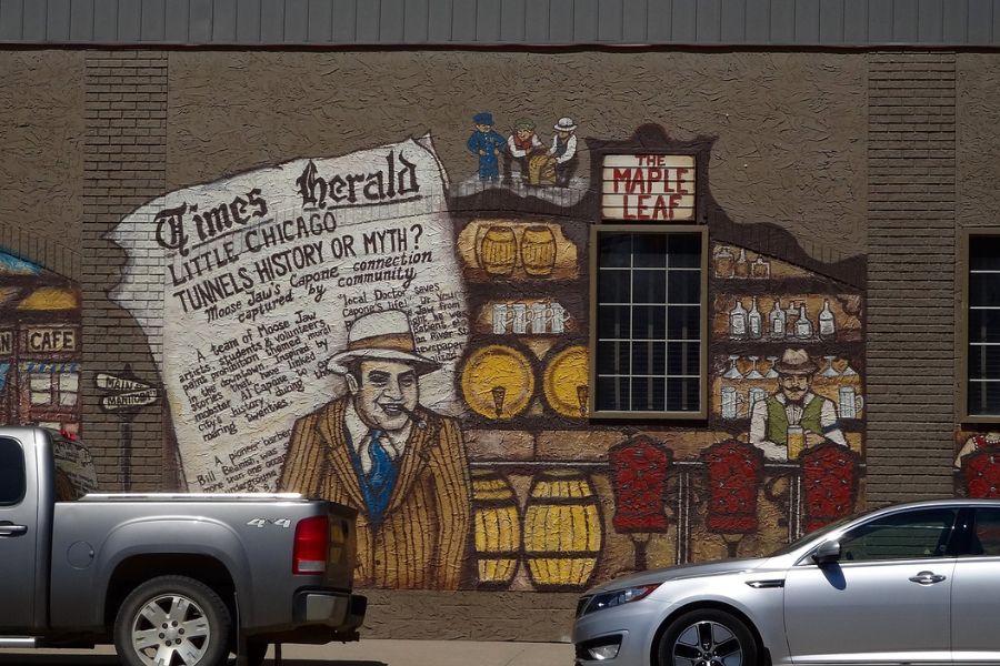 Street art about the tunnels in Moose Jaw